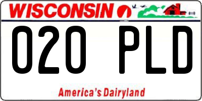 WI license plate 020PLD