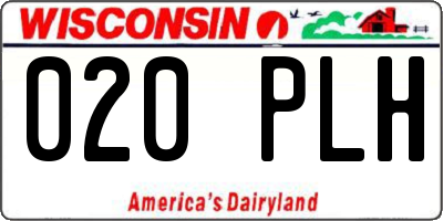 WI license plate 020PLH