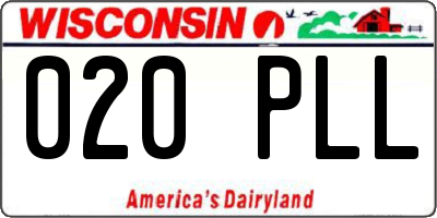 WI license plate 020PLL