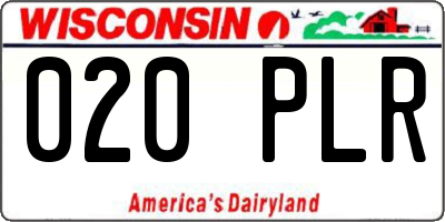 WI license plate 020PLR