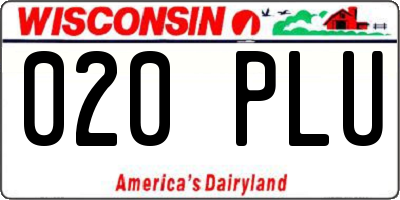 WI license plate 020PLU