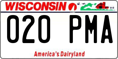 WI license plate 020PMA