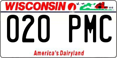 WI license plate 020PMC
