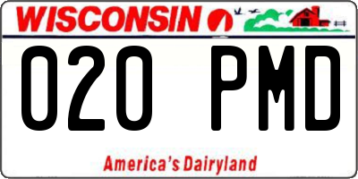 WI license plate 020PMD