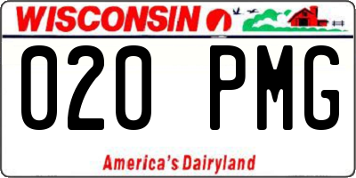 WI license plate 020PMG