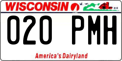 WI license plate 020PMH