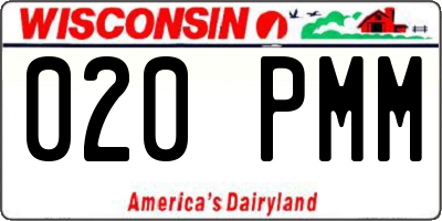 WI license plate 020PMM