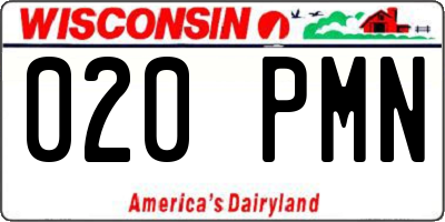 WI license plate 020PMN