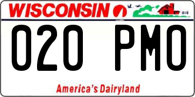 WI license plate 020PMO