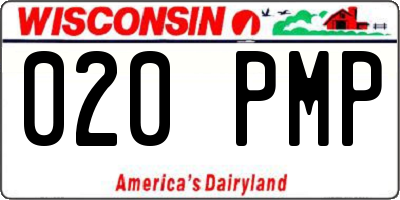 WI license plate 020PMP