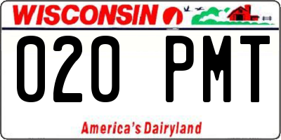 WI license plate 020PMT