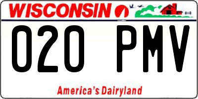 WI license plate 020PMV