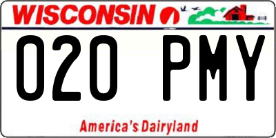 WI license plate 020PMY