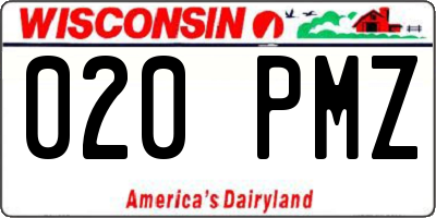 WI license plate 020PMZ