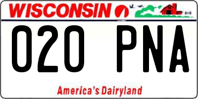 WI license plate 020PNA