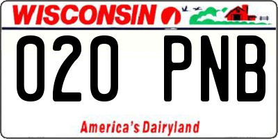WI license plate 020PNB