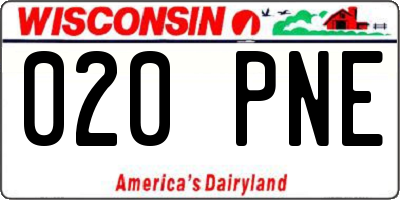 WI license plate 020PNE