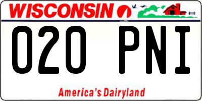 WI license plate 020PNI