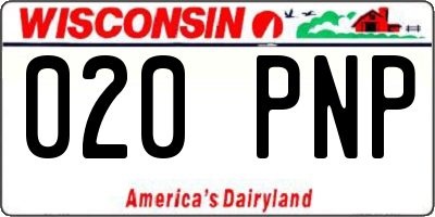 WI license plate 020PNP