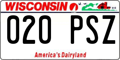 WI license plate 020PSZ