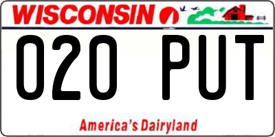WI license plate 020PUT