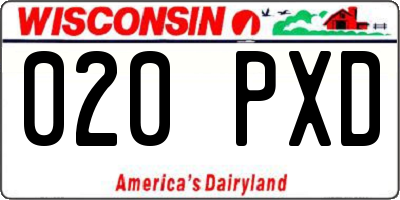 WI license plate 020PXD