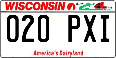 WI license plate 020PXI