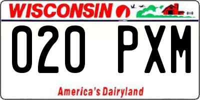WI license plate 020PXM
