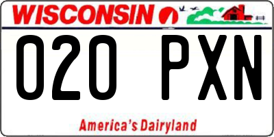 WI license plate 020PXN