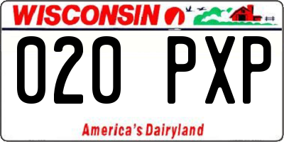 WI license plate 020PXP