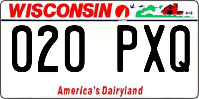WI license plate 020PXQ
