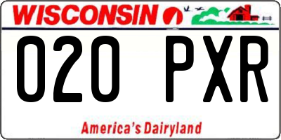 WI license plate 020PXR