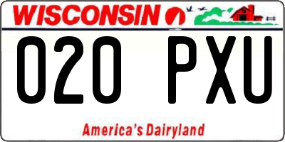 WI license plate 020PXU