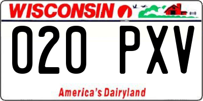 WI license plate 020PXV