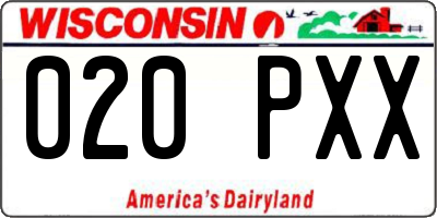 WI license plate 020PXX