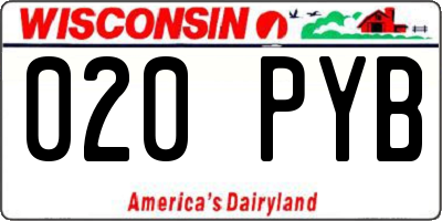 WI license plate 020PYB