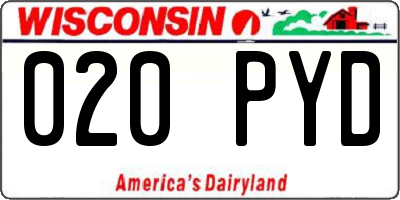 WI license plate 020PYD