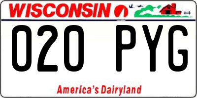 WI license plate 020PYG