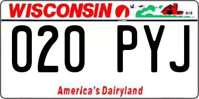 WI license plate 020PYJ