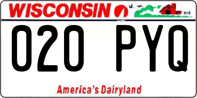 WI license plate 020PYQ