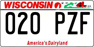 WI license plate 020PZF