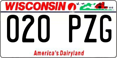 WI license plate 020PZG