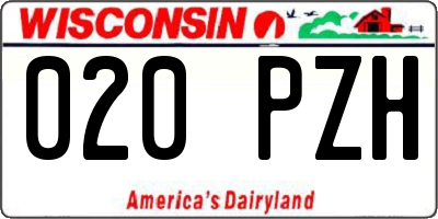WI license plate 020PZH