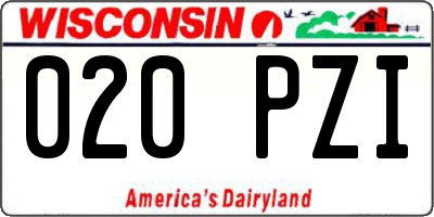 WI license plate 020PZI