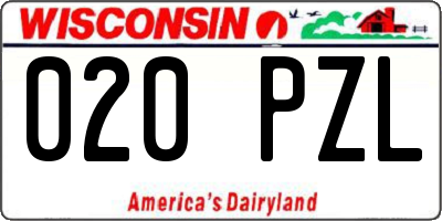 WI license plate 020PZL