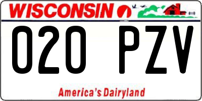 WI license plate 020PZV