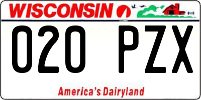 WI license plate 020PZX