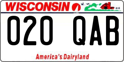WI license plate 020QAB