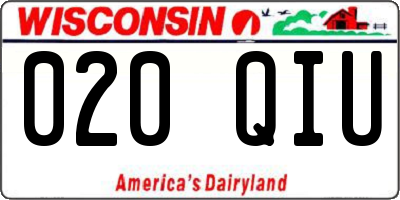 WI license plate 020QIU