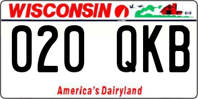 WI license plate 020QKB